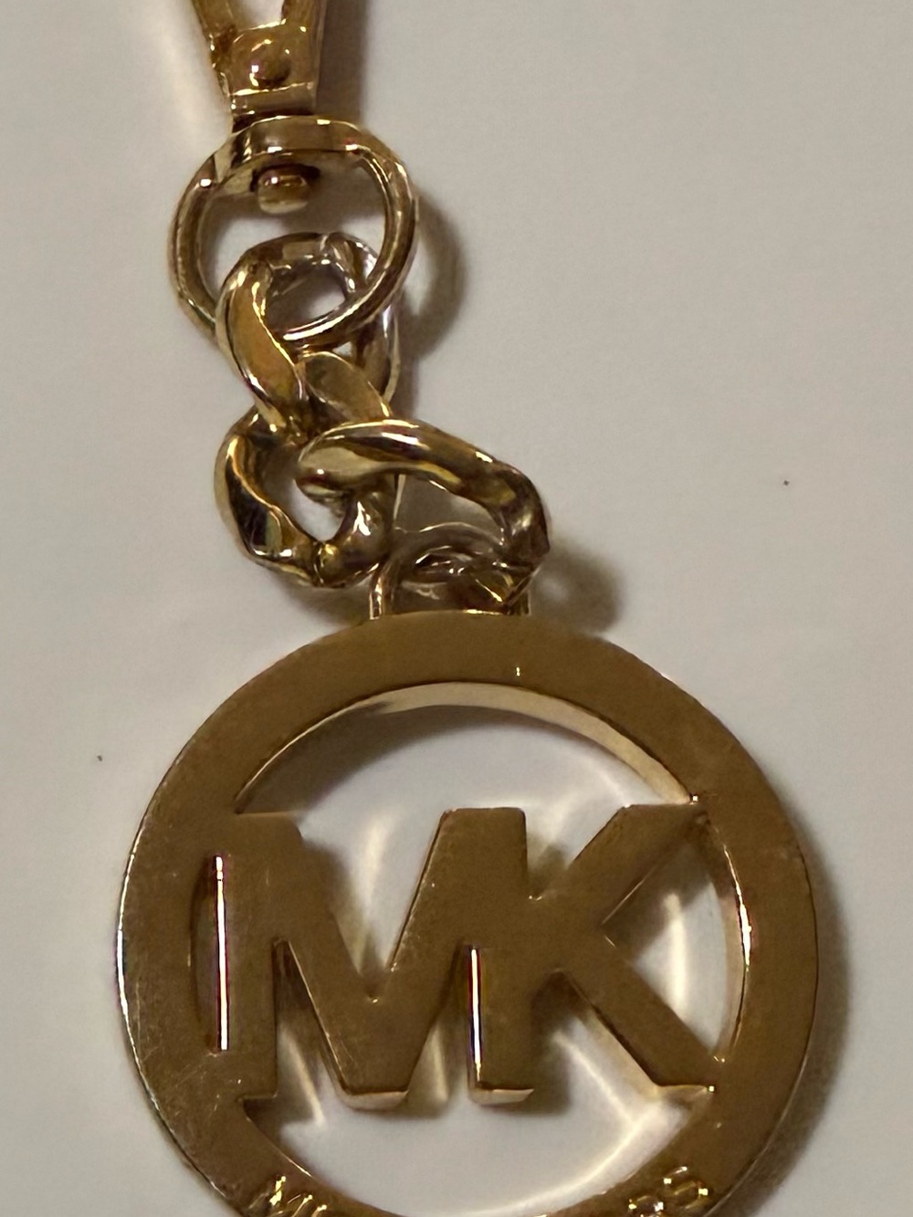 Michael Kors Gold-tone MK Circle Logo Keychain Charm